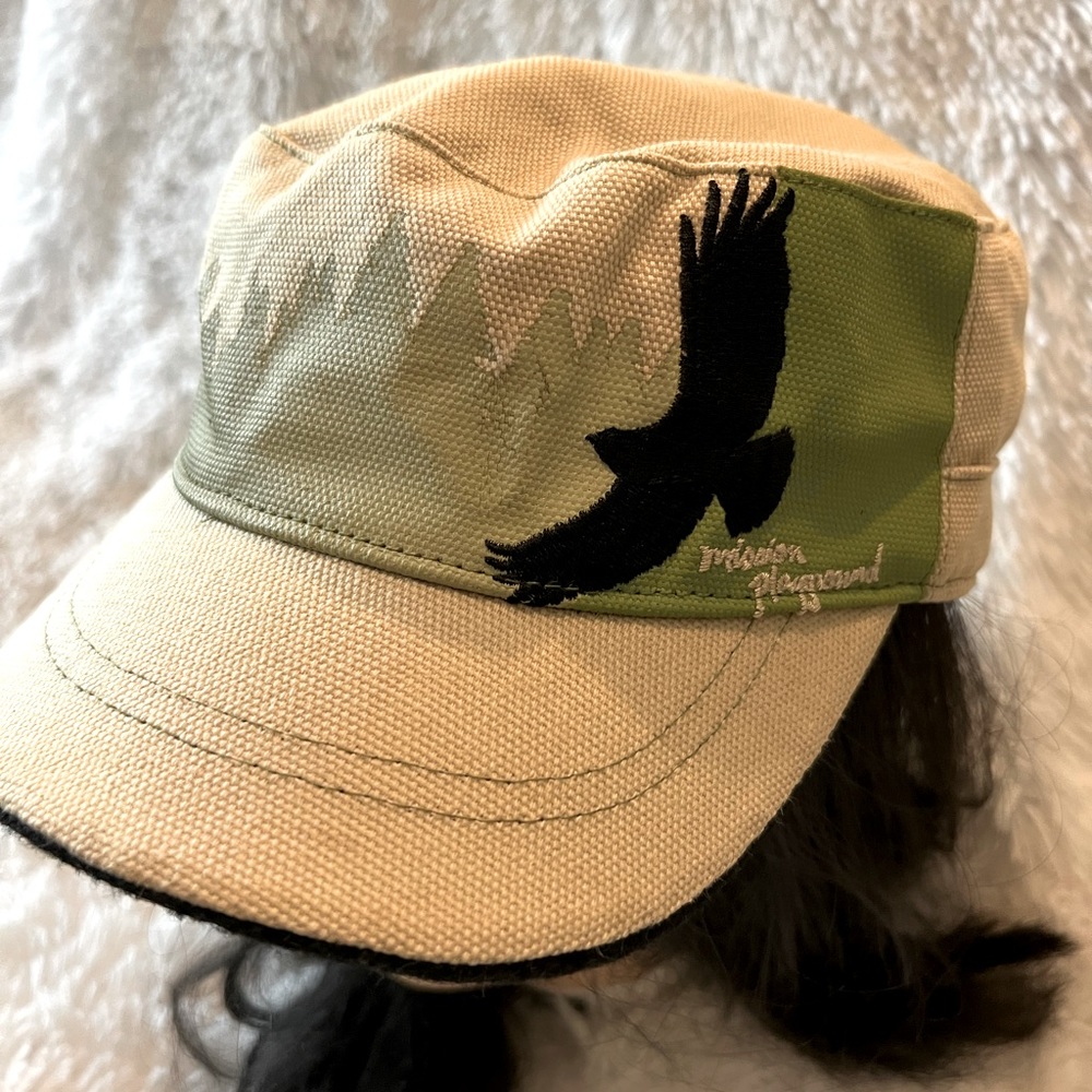 Rare! Boutique environmental brand Mission Playground cap with outdoor design.
